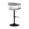 Armen Living Calista Adjustable Bar Stool in Light Gray Fabric with Black Metal LCCABABLKLTGR - alternate 5