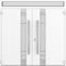 Vdomdoors Metal Double Doors Deux 1713 White Enamel Frosted Glass Top Transom Entry Modern Painted (W72xH80+1 DEUX1713DEXD-BEM-W72xH80+16-LH-O - alternate 2