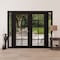 Vdomdoors Front Exterior Prehung Metal-Plastic Double Doors Clear Glass / MANUX 8100 Matte Black / Office Com MANUX8100DEXD-BLK-W14+72+14xH80-RH-I - alternate 3