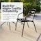 Flash Furniture Lila  Black Metal Restaurant Stack Chair with Aluminum Slats, PK4 4-TLH-017C-BK-GG - alternate 8