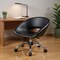 Homeroots Black and Silver Faux Leather Adjustable Height Swivel Rolling Office Chair 554044 - alternate 4