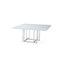 Homeroots 59" White and Silver Wood and Metal Pedestal Base Square Dining Table 555175 - alternate 2