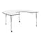 Flash Furniture Commercial Adjustable Height Horseshoe Activity Table with Locking Casters-White XU-A6066-HRSE-WHT-T-A-CAS-GG - alternate 1
