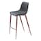 Homeroots Set of Two 30" Black And Brown Faux Leather And Steel Bar Height Bar Chairs 555686 - alternate 1