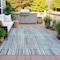 Homeroots 3' X 5' Teal Blue And Brown Striped Washable Indoor Outdoor Area Rug 631563 - alternate 4