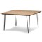 Homeroots 54" Natural and Black Solid Wood and Steel Square Dining Table 640717 - alternate 2