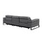Homeroots 103" Dark Gray Top Grain Leather Reclining Metal USB Sofa 720324 - alternate 5