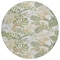 Homeroots 8' Ivory Wheat And Olive Green Round Botanical Leaves Washable Indoor Outdoor Area Rug 618408 - alternate 4
