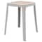 Leisuremod Tresse Stackable Plastic Square Dining Stool with Wicker Seat, White TS12W - alternate 1