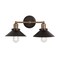 Jonathan Y July 17.5 in. 2-Light Industrial Farmhouse Metal Vanity Light, Oil Rubbed Bronze/Brass Gold JYL7427C - alternate 1