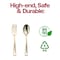 Smarty Had A Party Gold Disposable Plastic Mini Flatware Set - Dessert Spoons and Dessert Forks (600 Guests), 1200PK 790-GCS-CASE - alternate 8
