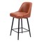 Homeroots 26" Brown And Black Faux Leather And Steel Counter Height Swivel Bar Chair 555715 - alternate 1