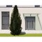 Vdomdoors Front Exterior Prehung Aluminum Double Doors Ronex0130 Grey Top Transom Mirrored Clear Glass Top RONEX0130DEXD-GRE-W72xH80+16-LH-O - alternate 2