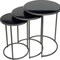 Homeroots Set of Three Black and Gray Marble and Iron Round Frame Nested Tables 632712 - alternate 5