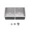 Wrightmaster 33 in. Undermount Double Bowl 20 Gauge Silver Stainless Steel Kitchen Sink with Drain ZOR-08D-331908 - alternate 1