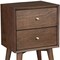 Homeroots 26" Brown Solid Wood and Wood Two Drawer Nightstand 399266 - alternate 2