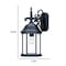 Homeroots Narrow Matte Black Domed Hanging Glass Lantern Wall Light 398587 - alternate 2
