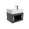 Castello Usa Nile 24-inch Black Vanity Set with White Top and Gold Handles CB-MC-24BLK-GLD-2053-WH - alternate 4