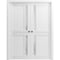 Sartodoors Sliding French Dbl Pocket Doors 48 x 80in, White Silk W/ Frosted Glass, Kit Trims Rail Hardware VEREGIO7288DP-WS-48 - alternate 1