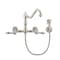 Whitehaus Collection Vintage III Plus Wall Mount Faucet with a  Long Traditional Swivel Spout, and Solid Brass Side Spray WHKWLV3-9402-NT-PN - alternate 2