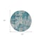 Homeroots 8' Teal Blue Gray And Ivory Round Abstract Washable Indoor Outdoor Area Rug 598000 - alternate 4