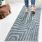Jonathan Y Maze Abstract Two-Tone Low-Pile Machine-Washable Blue/Cream 2 ft. x 8 ft. Runner Rug WSH309A-28 - alternate 5