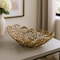 Homeroots 20" Gold Aluminum Abstract Circles Oval Decorative Bowl 628128 - alternate 3