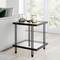 Homeroots 22" Black And Clear Glass And Steel Square End Table With Shelf 544196 - alternate 4