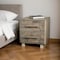 Homeroots 26" Gray Solid Wood Carved Geometric Two Drawer Nightstand 661248 - alternate 3