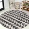 Jonathan Y Aisha Moroccan Triangle Geometric Cream/Black 4 ft Round Area Rug MOH206A-4R - alternate 1