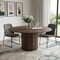 Homeroots 60" Brown Wood Pedestal Base Round Top Dining Table 720958 - alternate 2