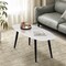 Homeroots 43" White and Black Faux Marble And Steel Coffee Table 568251 - alternate 6