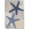 Homeroots 6' X 9' Navy Blue And Gray Starfish Indoor Outdoor Area Rug 546820 - alternate 1