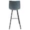 Leisuremod Elland Modern Upholstered Leather Bar Stool with Iron Legs and Footrest, Peacock Blue, 2PK ES29BU2 - alternate 5