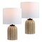 Jonathan Y Royce 18.25" Rustic Farmhouse Fluted Scalloped Gourd Resin/Metal LED Table Lamp, Antique Light B, 2PK JYL5608A-SET2 - alternate 1