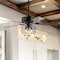 Jonathan Y Asher 52" 3-Light Industrial Metal/Wood LED Ceiling Fan With Remote, Forged Black JYL9603A - alternate 6