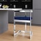 Homeroots 26" Blue and Silver Metal and Velvet Low Back Counter Height Bar Chair 555074 - alternate 5