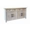 Homeroots 79in White Distressed Solid Wood Paneled Four Drawer Sideboard with Four Doors 634327 - alternate 4