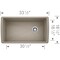 Blanco Diamond SILGRANIT 33in Super Single Undermount Kitchen Sink - Truffle 441765 - alternate 2