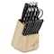 Oster Ginley 18 Piece Stainless Steel Cutlery Set in Black with Pinewood Block 144313.18 - alternate 3