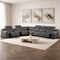 Homeroots Gray Italian Leather Power Reclining Curved Seven Piece Corner Sectional With Console 544984 - alternate 3