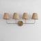 Jonathan Y Malaya 31.5" 4-Light Bohemian Coastal Metal Pleated Paper Shade LED Vanity Light, Beige/Brass Gold JYL1617A - alternate 6