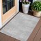 Homeroots 3' X 5' Silver And Gray Abstract Washable Indoor Outdoor Area Rug 588792 - alternate 1
