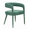 Homeroots Set of Two Green Upholstered Linen Open Back Dining Side Chairs 558312 - alternate 4
