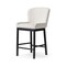 Homeroots 26" White and Black Fabric and Solid Wood Counter Height Bar Chair 632480 - alternate 2