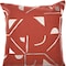 Homeroots 24" Orange and Ivory Geometric Cotton Blend Throw Pillow  With Embroidery 549423 - alternate 6