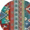 Homeroots 8' Red Pink And Teal Blue Round Aztec Washable Indoor Outdoor Area Rug 598504 - alternate 3