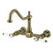 Kingston Brass Two-Handle Wall Mount Bridge Kitchen Faucet, Antique Brass KS1243BPL - alternate 1