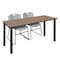 Regency Kee Training Table W/ 2 Zeng Chairs, 66 in W, 24 in L, Noble Oak MT6624NOBPBK44GY - alternate 1