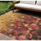 Homeroots 9' X 12' Gold Red And Brown Floral Washable Indoor Outdoor Area Rug 597061 - alternate 1